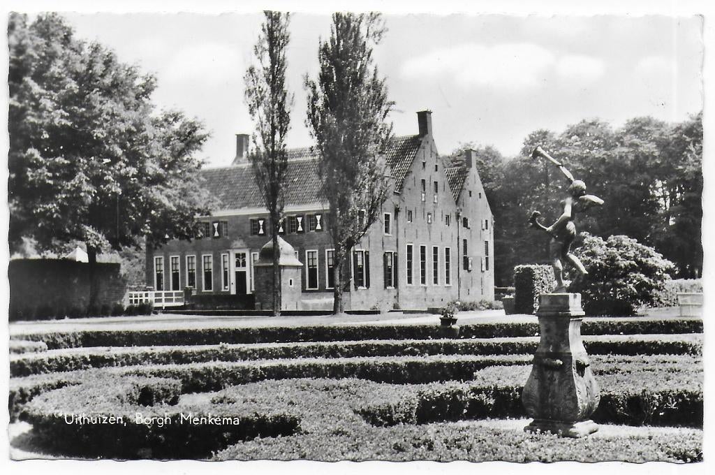 Uithuizen Borgh Menkema Ongelopen Ansichtkaart (B6606), Ophalen of Verzenden, 1940 tot 1960, Ongelopen