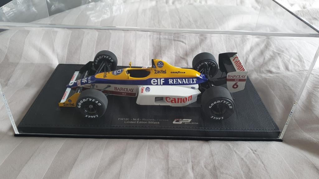 GP Replicas 1/18 Williams FW12C Patrese met vitrinekap, Ophalen of Verzenden, Nieuw, Auto, Overige merken