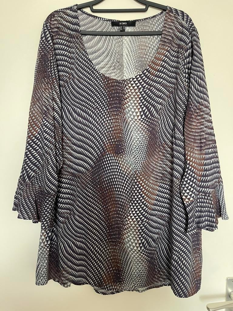 X-TWO prachtige blouse maat 48, Kleding | Dames, Ophalen of Verzenden, Zo goed als nieuw, Zwart, Blouse of Tuniek