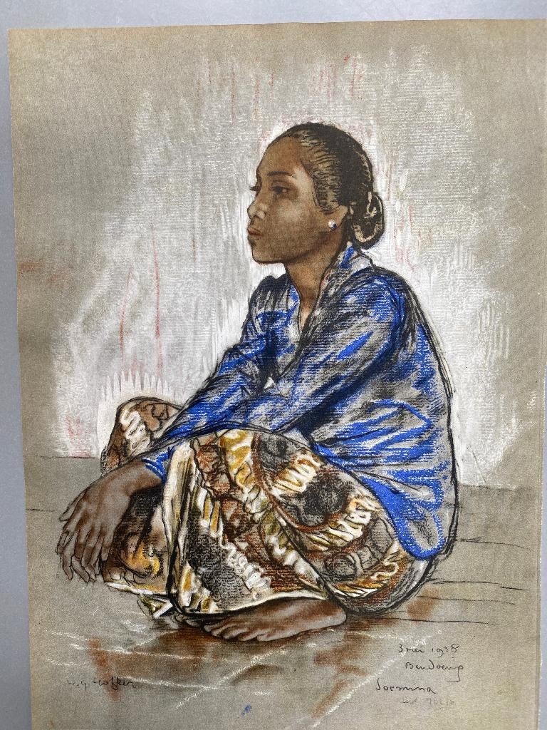 Willem Hofker - 4 prenten - Bali, Ophalen of Verzenden, Dagelijks leven, 1900 - 1949