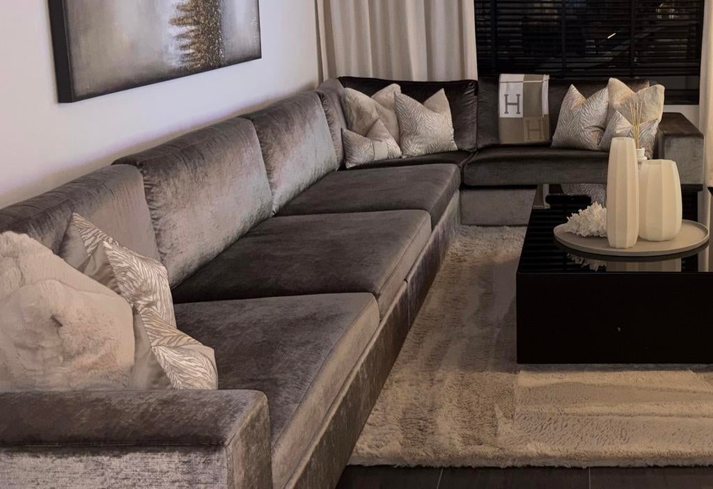 Grote hoekbank eric kuster stijl, Huis en Inrichting, Banken | Complete zithoeken, Ophalen, Zo goed als nieuw, Stof, Eric kuster stijl