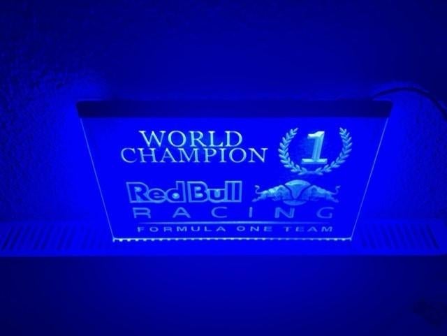 Red bull F1 Formule 1 reclame neon bord lamp mancave LED BLA, Ophalen of Verzenden, Nieuw, Lichtbak of (neon) lamp
