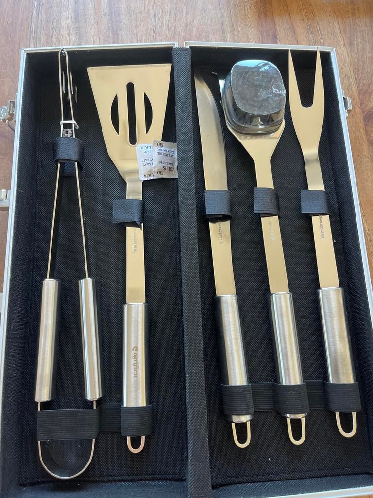 BBQ Gereedschap Set in Aluminium Koffer, Ophalen of Verzenden, Zo goed als nieuw