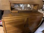 Mooie vintage houten dressoir met vitrine bovenstuk, Antiek en Kunst, Antiek | Meubels | Kasten, Ophalen