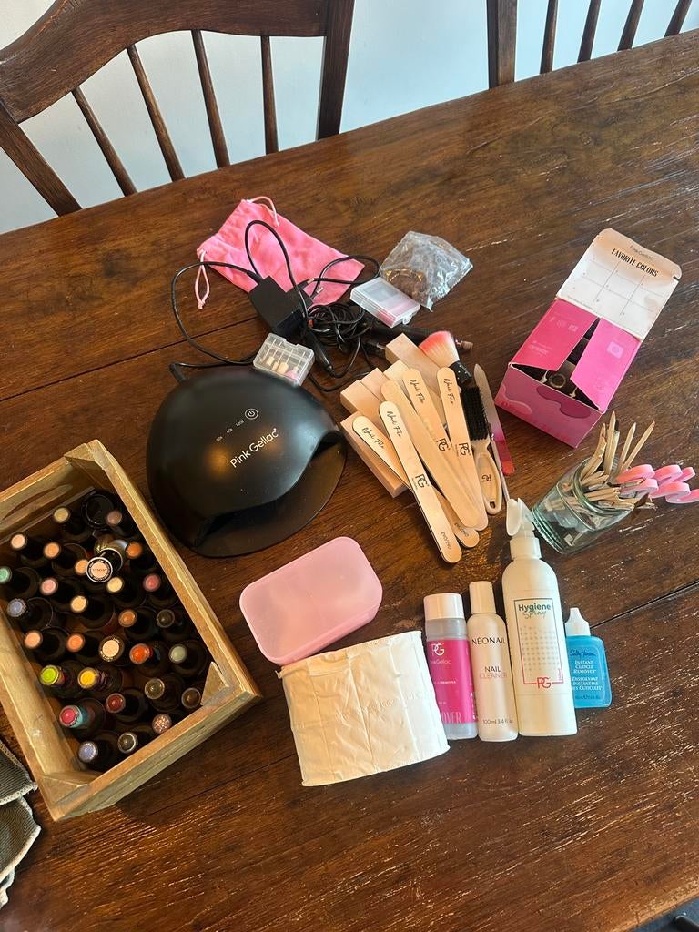 Pink Gellac volledige set, Gebruikt, Overige kleuren, Ophalen of Verzenden, Handen en Nagels