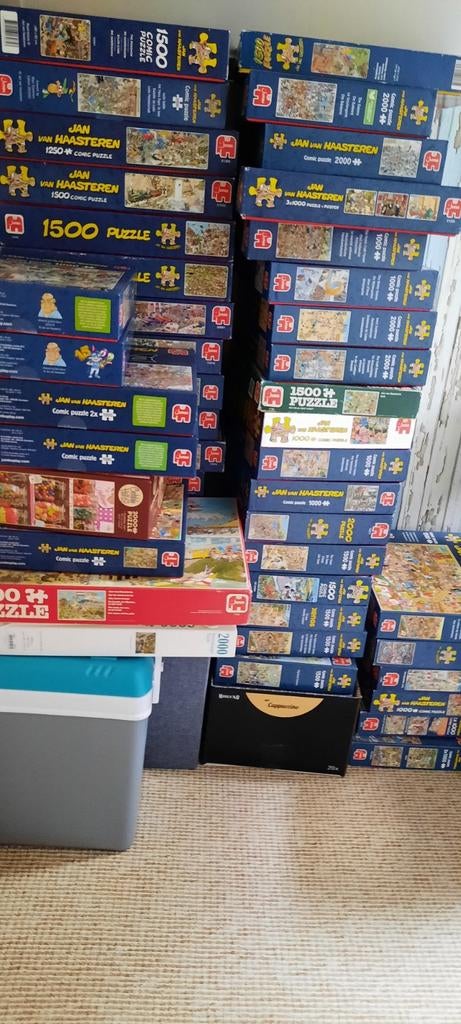 Grote verzameling Jan van Haasteren puzzels, Hobby en Vrije tijd, Ophalen, Meer dan 1500 stukjes, Zo goed als nieuw