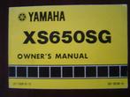 Yamaha XS650 SG 1979 motorcycle owner's manual XS 650, Ophalen of Verzenden, Yamaha