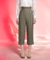 ZGAN! Elisabetta Franchi legergroen culotte broek mt 36 - S, Kleding | Dames, Broeken en Pantalons, Zo goed als nieuw, Maat 36 (S)