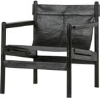 Be pure home prachtige zwart leren fauteuil, stoel, Huis en Inrichting, Be Pure home, Ophalen of Verzenden, Zo goed als nieuw