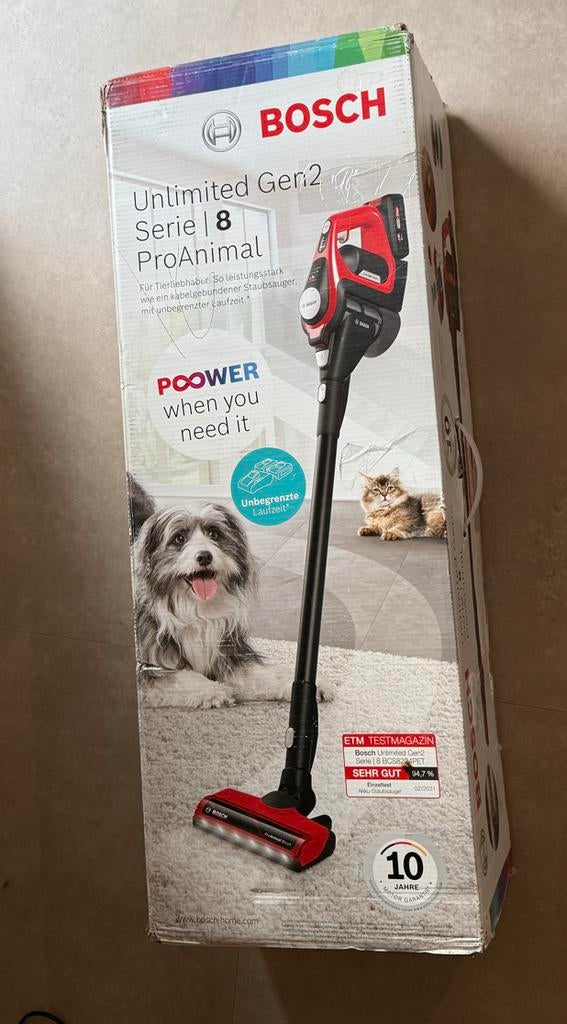 Bosch Unlimited Serie 8 Gen2 ProAnimal Refurbished, Witgoed en Apparatuur, Stofzuigers, Bosch, Stofzuiger, Refurbished, Ophalen of Verzenden