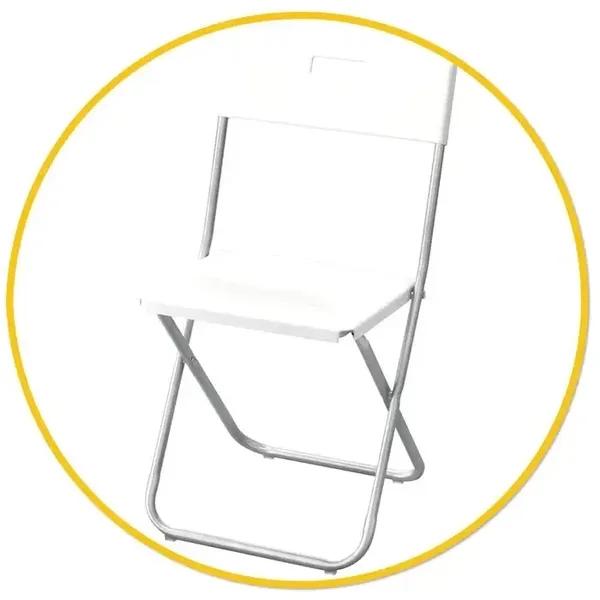 Klapstoel basic wit || Huren, Ophalen, Zo goed als nieuw