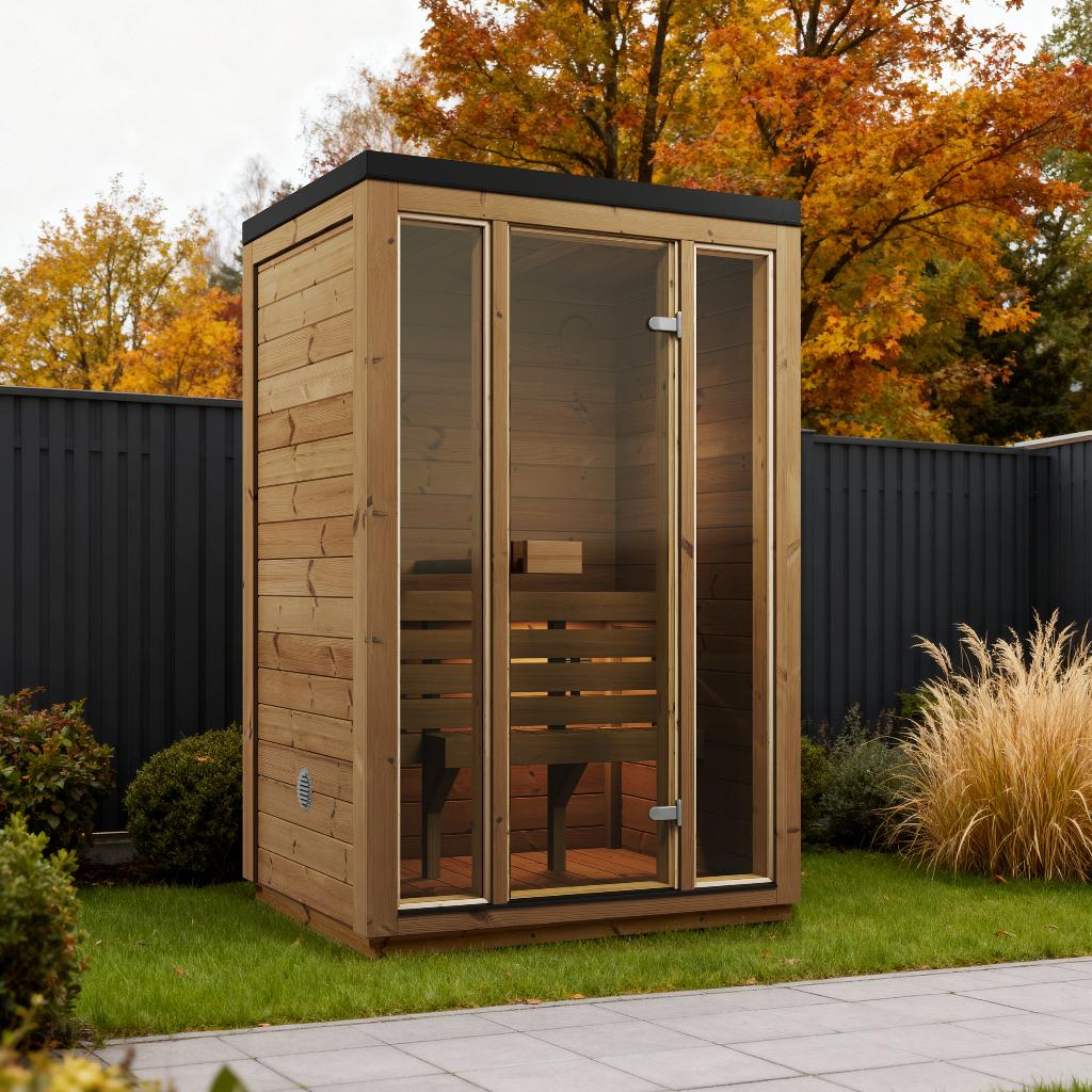 BOX SAUNA - Compacte Outdoor Sauna, Ophalen of Verzenden, Nieuw, Fins of Traditioneel, Complete sauna