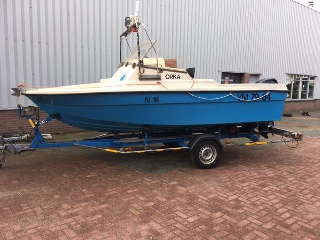 Hobim  Orka535  zeevisboot met geremde RVS trailer €1950,-, Ophalen, Gebruikt, 3 tot 6 meter, Buitenboordmotor