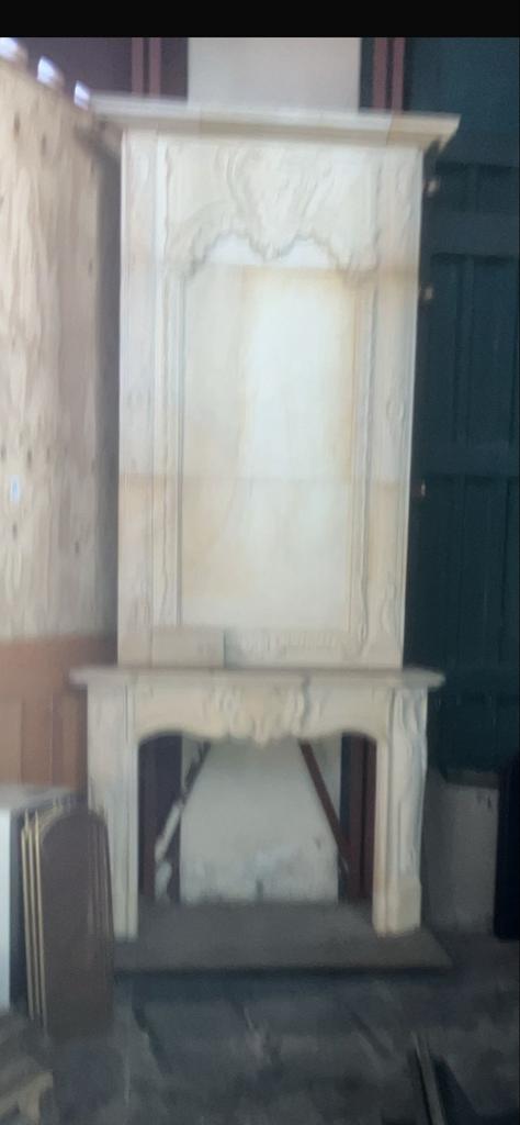 Zandstenen schouw met opbouw, Ophalen of Verzenden, Gebruikt, Vrijstaande haard, Overige soorten