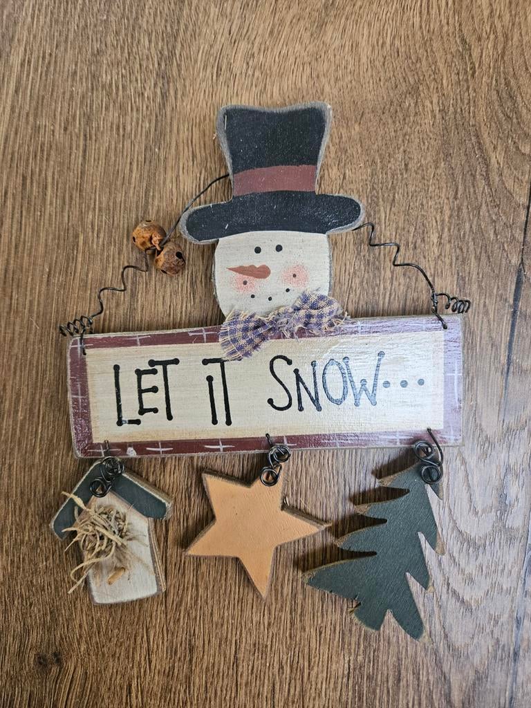 Houten decoratie 'Let it snow', Diversen, Kerst, Ophalen
