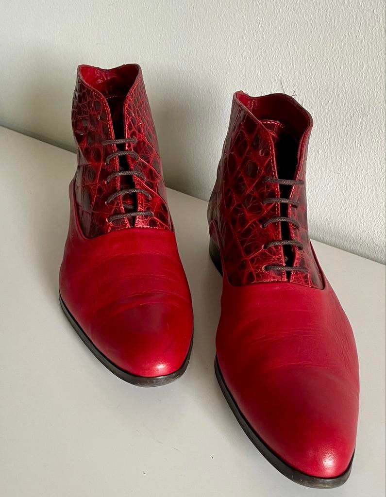 Rode halfhoge Jan Jansen schoenen maat 42, Overige kleuren, Boots, Ophalen of Verzenden, Zo goed als nieuw