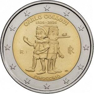 Speciale 2 Euro ITALIË 2026 "Carlo Collodi-Pinocchio" in unc, Postzegels en Munten, Munten | Europa | Euromunten, Ophalen of Verzenden