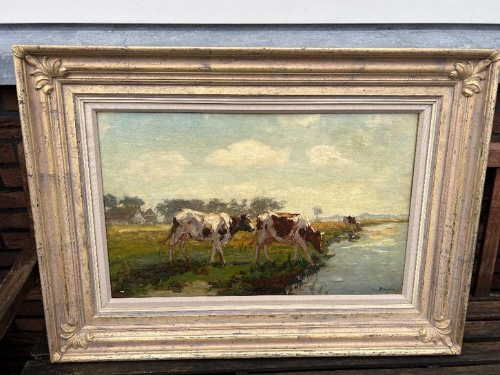 Fedor van Kregten, Koeien!, Antiek en Kunst, Kunst | Schilderijen | Klassiek, Ophalen of Verzenden