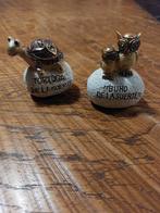 2x Beeldje Uil en Schildpad op Steen - Nieuw, Ophalen of Verzenden, Zo goed als nieuw, Dier