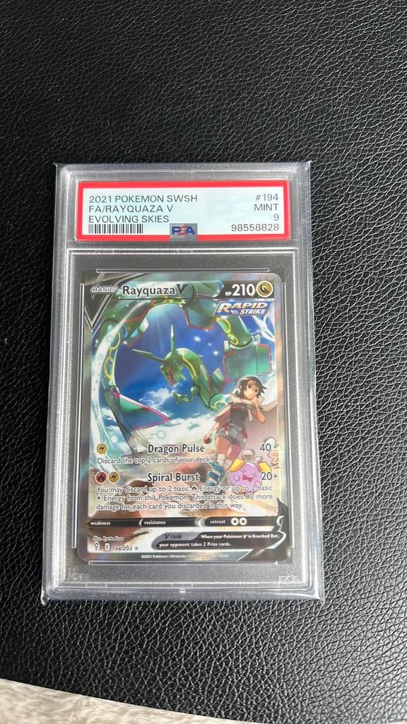 Rayquaza V Evs 194 PSA 9, Ophalen, Zo goed als nieuw