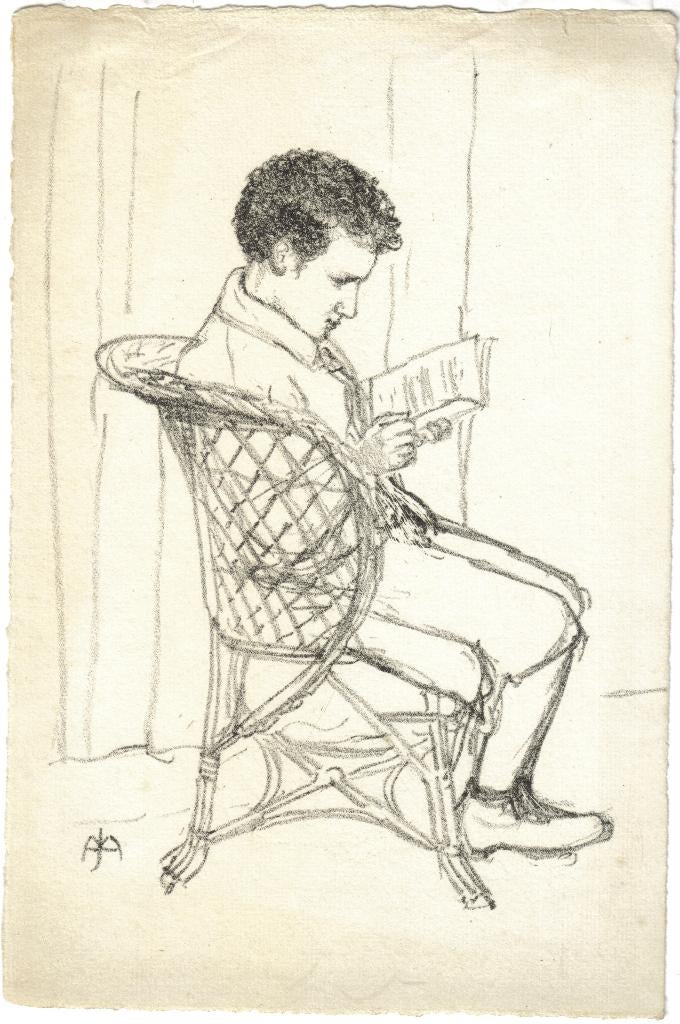 Jan Hendrik Maronier litho "Lezende Jongen", Ophalen