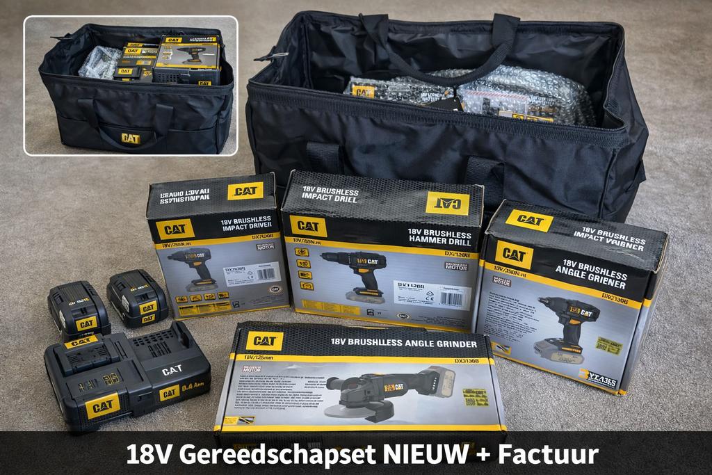 CAT 18V Gereedschapset NIEUW + Factuur, Ophalen, Nieuw, Boormachine