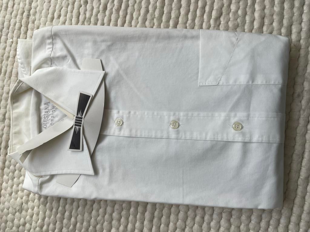 Wit overhemd Louisiana Design, Kleding | Heren, Ophalen of Verzenden, Zo goed als nieuw, Wit, Halswijdte 38 (S) of kleiner