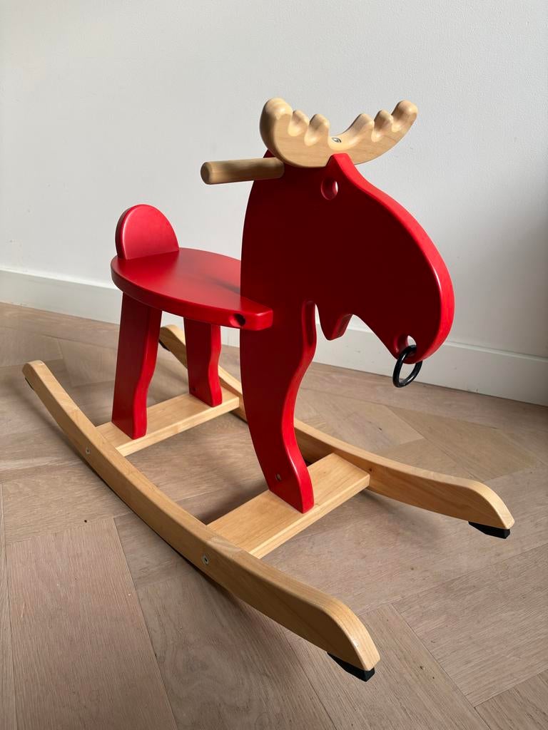 Rood Houten Hobbelpaard Eland, Ophalen of Verzenden, Zo goed als nieuw, Overige typen