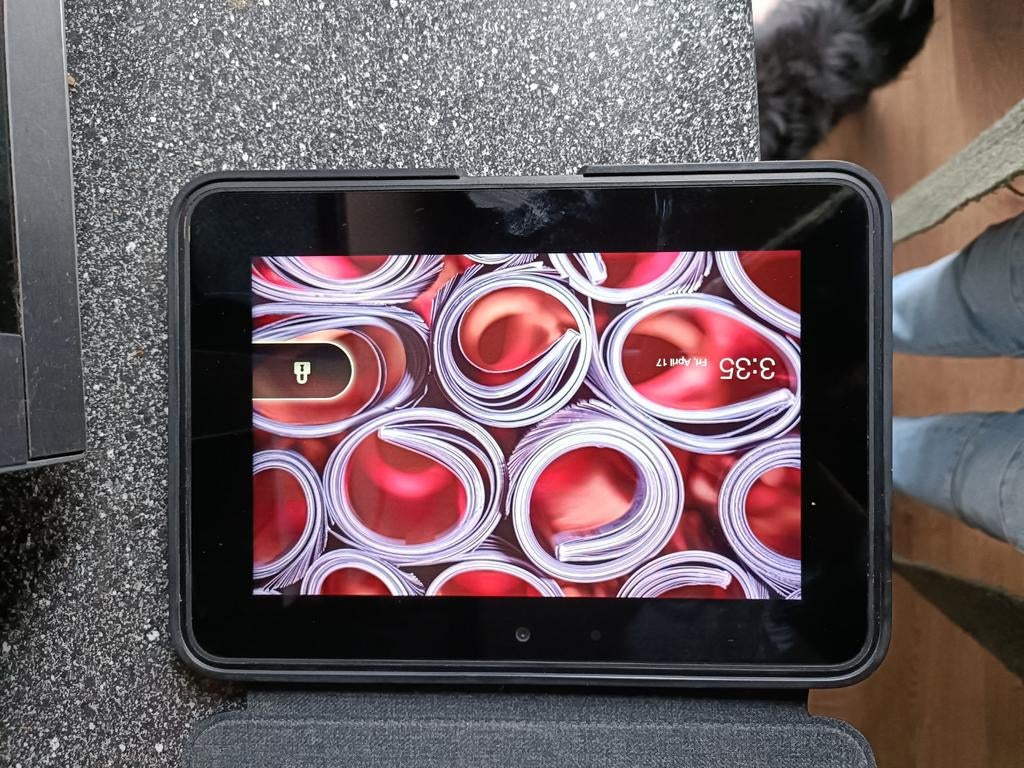 Kindle Fire e-reader met hoes, Gebruikt, Wi-Fi, 8 GB, Amazon Kindle