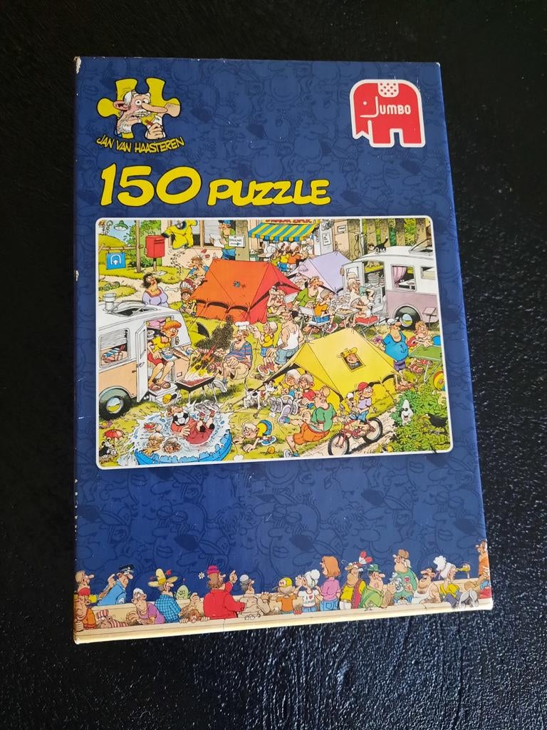Jan van haasteren puzzel OP DE CAMPING 150st  no. 17219, Ophalen of Verzenden, 500 t/m 1500 stukjes, Zo goed als nieuw