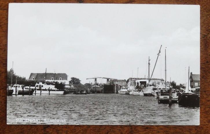 Strijen - Sas Buitenhaven ( met brug en schepen ), Verzamelen, Ansichtkaarten | Nederland, Noord-Brabant, Voor 1920, Ophalen of Verzenden