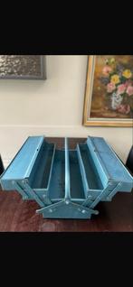 Vintage Gereedschapskist - Blauw Metaal, Ophalen, Gebruikt