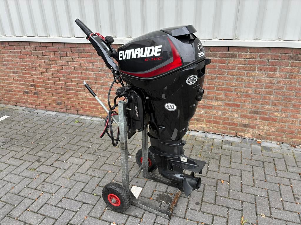 Evinrude 25 pk E-tec , big tiller, Powertrim, bj 2019 !, 10 tot 30 pk, Ophalen of Verzenden, Zo goed als nieuw, Info@acwatersport.nl