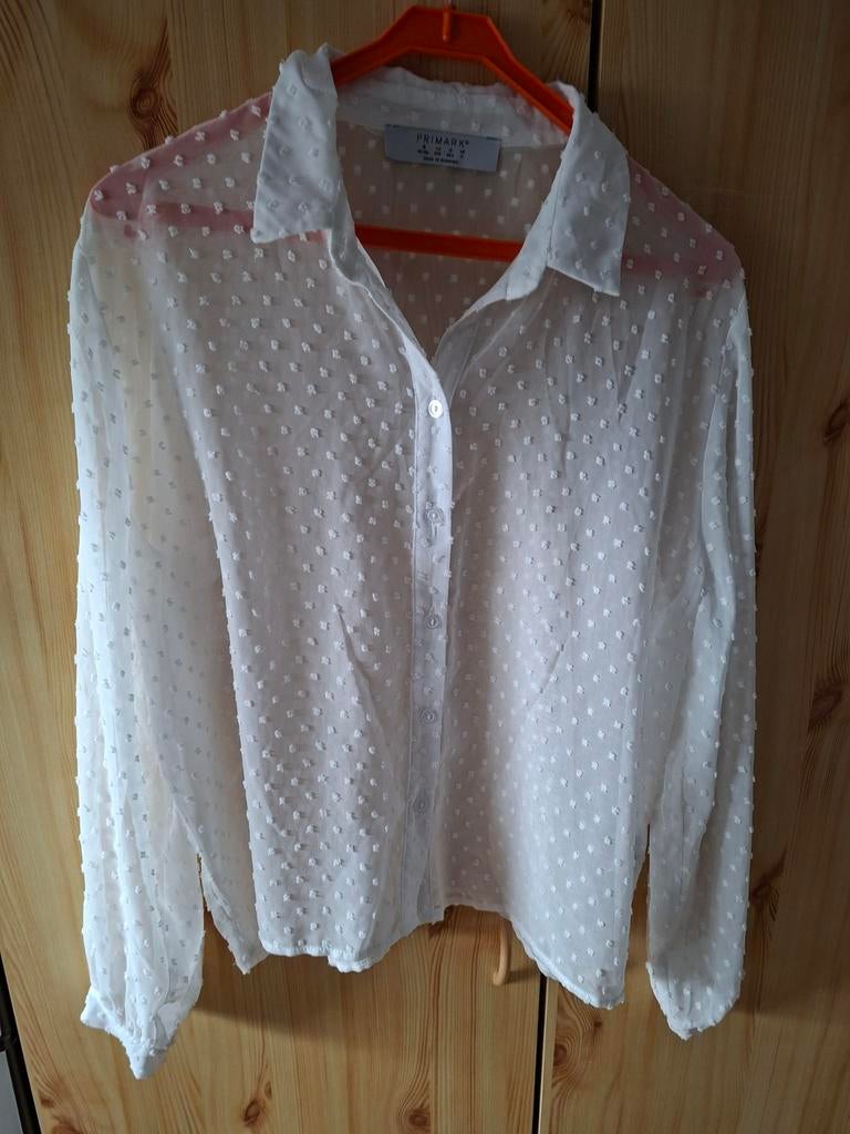 Witte noppenblouse van Primark, Primark, Wit, Maat 42/44 (L), Ophalen of Verzenden
