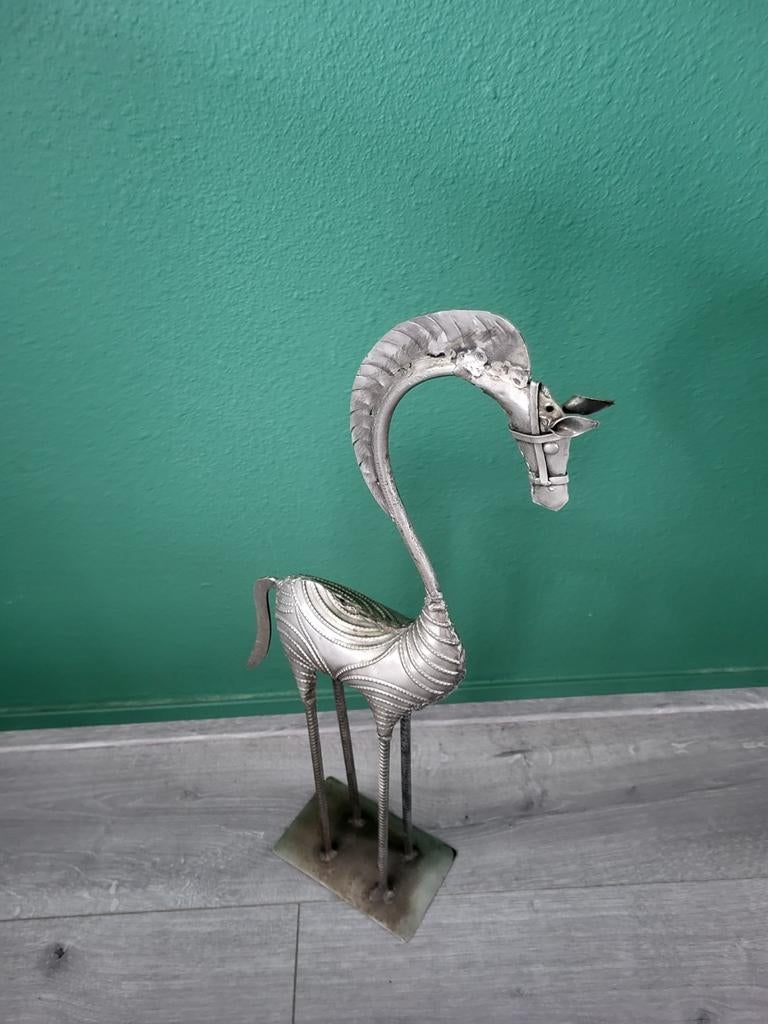 TE KOOP METALEN PAARD, Ophalen of Verzenden, Zo goed als nieuw, Dier