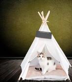 Tipi tent bed voor katten en honden met naambord, Ophalen of Verzenden, Nieuw, Katoen