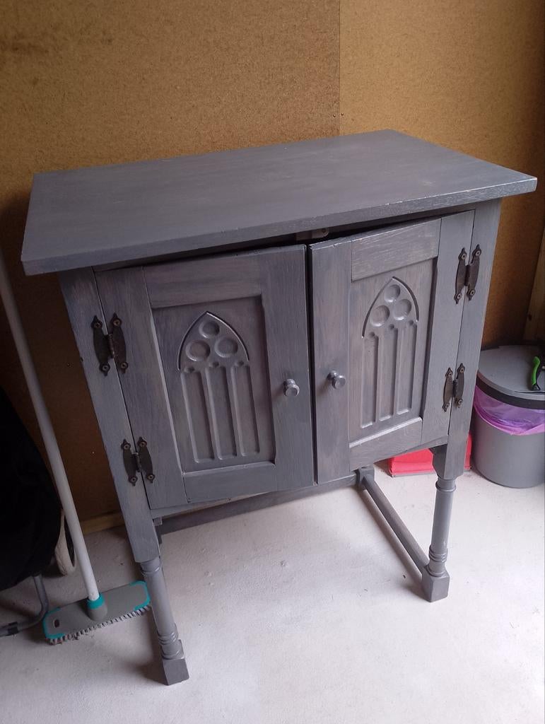 Vintage TV meubel - Grijs geverfd B 66 cm H 88 cm D 45 cm, Ophalen, Gebruikt, 50 tot 100 cm, Minder dan 100 cm