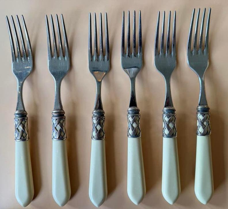 6 Bugatti Aladdin Vorken - Ivoorkleurig met Antieke Ring, Ophalen of Verzenden