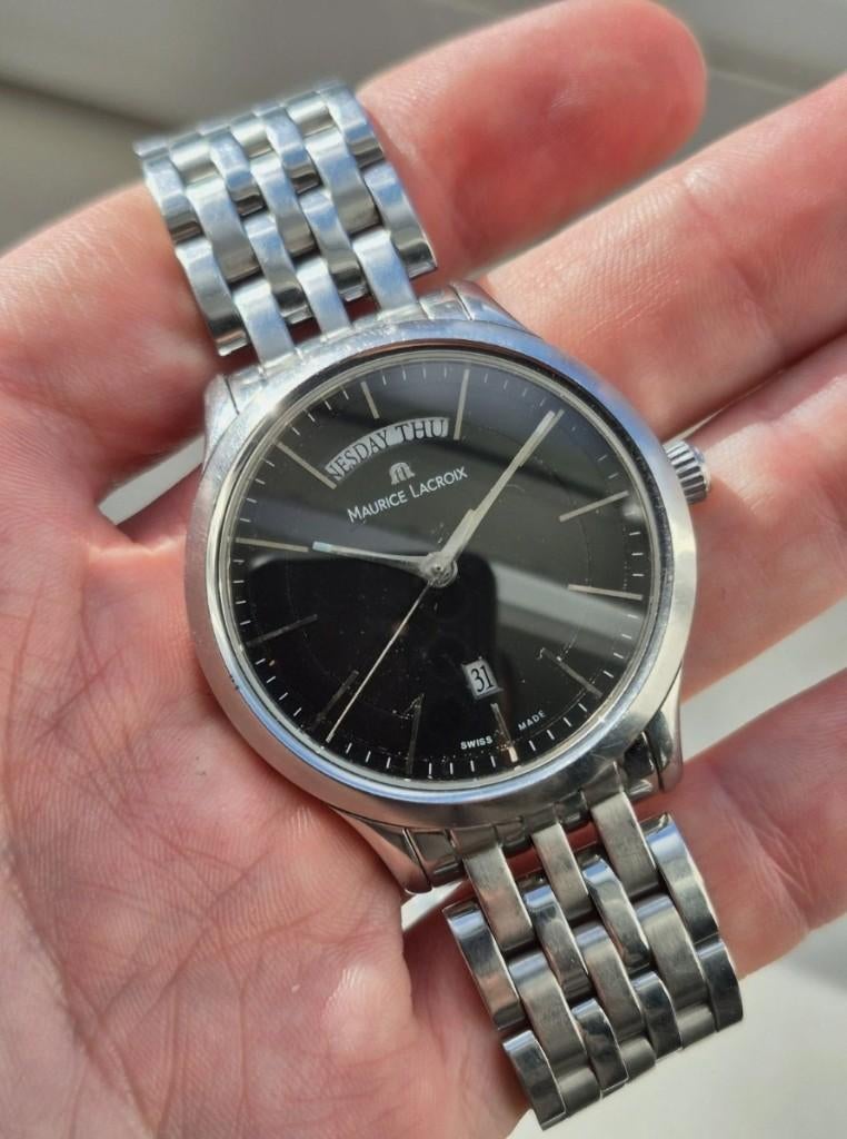 Maurice Lacroix Les Classiques Ref. LC1007 Quartz - Defect, Gebruikt, Maurice, Zwart, Ophalen of Verzenden