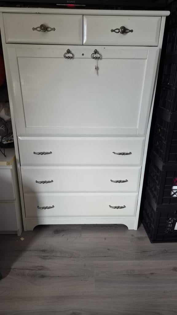 Massief houten ladekast met 5 lades, Huis en Inrichting, Kasten | Ladekasten, Gebruikt, 5 laden of meer, 25 tot 50 cm, 50 tot 100 cm