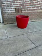 Stenen rode bloempot, Tuin en Terras, Bloempotten, Steen, Rond, Zo goed als nieuw, 40 tot 70 cm