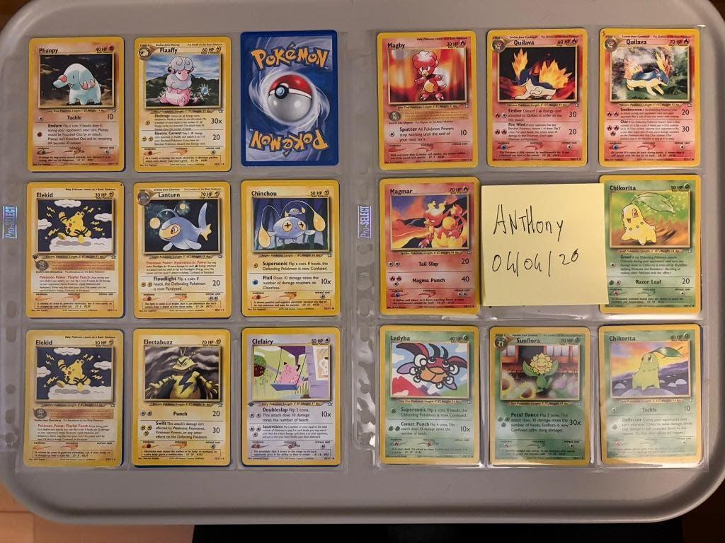 Pokemon Neo Genesis setje, Ophalen of Verzenden, Zo goed als nieuw, Meerdere kaarten, Foil