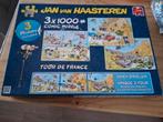 Jan v Haasteren puzzel drieluik Tour de France, Ophalen of Verzenden, 500 t/m 1500 stukjes, Gebruikt