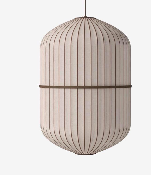 Bolia Lucen Hanglamp - Zo goed als nieuw!, Huis en Inrichting, Lampen | Hanglampen, Zo goed als nieuw, 75 cm of meer, Hout, Stof