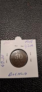 Duits notgeld 50 pfennig 1918 Bochum ijzer, Ophalen of Verzenden, Duitsland