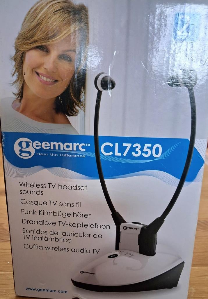 Geemarc CL7350 Draadloze TV Koptelefoon, Overige merken, Gebruikt, Ophalen of Verzenden, Over oor (circumaural)