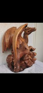 Houten beeld draak, fantasy, Bali Indonesië, Antiek en Kunst, Ophalen of Verzenden