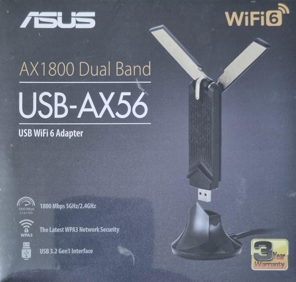 ASUS USB-AX56 AX1800 Dual Band USB WiFi 6 Adapter, Computers en Software, Routers en Modems, Ophalen of Verzenden, Nieuw, Router