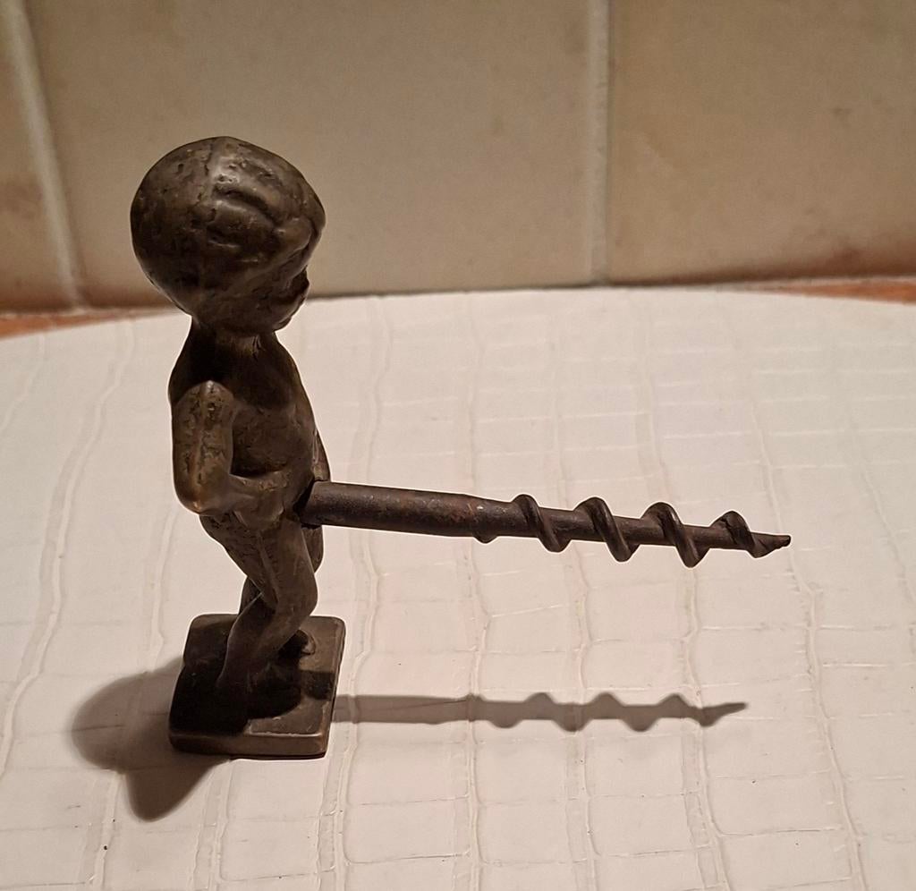Bronzen kurkentrekker 'Manneke Pis, Ophalen of Verzenden