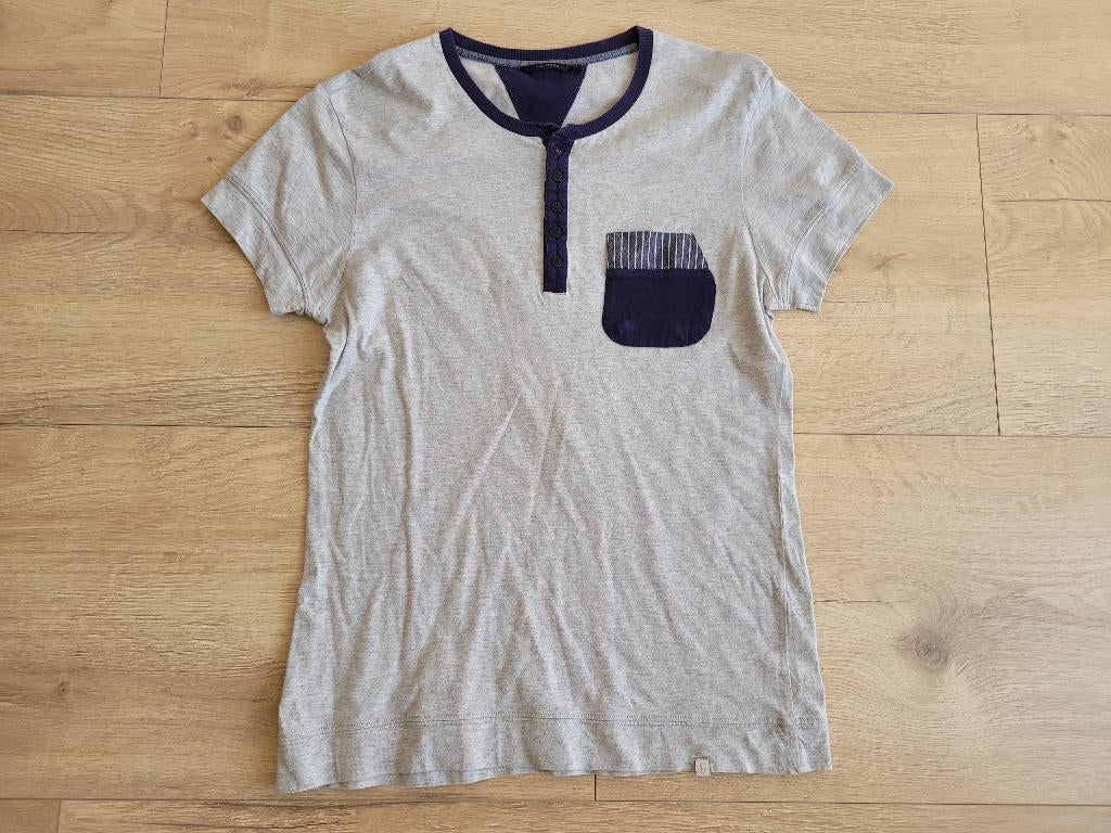 JC RAGS grijs T-shirt blauwe details maat L ~ TH1000, Maat 52/54 (L), Ophalen of Verzenden, Zo goed als nieuw, JC Rags